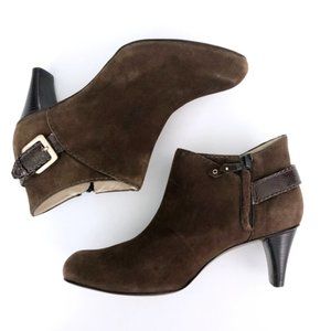 COLE HAAN NIKE AIR Women's Suede Brown Booties 6.5